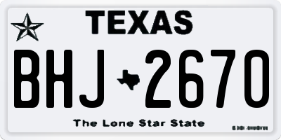 TX license plate BHJ2670
