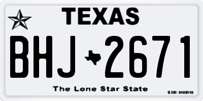 TX license plate BHJ2671