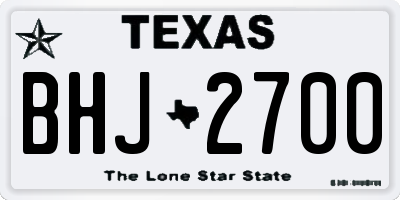 TX license plate BHJ2700