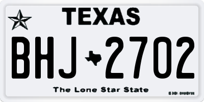TX license plate BHJ2702