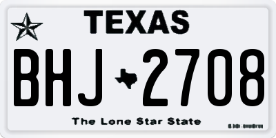 TX license plate BHJ2708