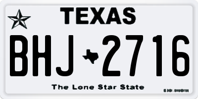 TX license plate BHJ2716