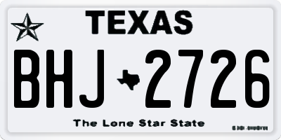 TX license plate BHJ2726
