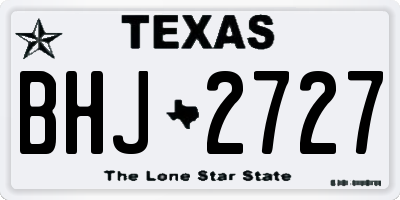 TX license plate BHJ2727