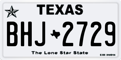 TX license plate BHJ2729