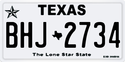 TX license plate BHJ2734