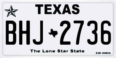 TX license plate BHJ2736