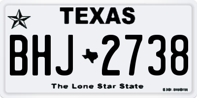 TX license plate BHJ2738