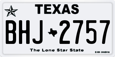 TX license plate BHJ2757