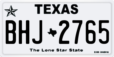 TX license plate BHJ2765