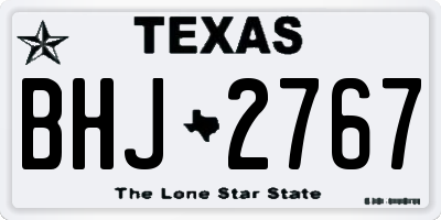 TX license plate BHJ2767