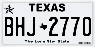 TX license plate BHJ2770
