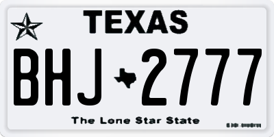 TX license plate BHJ2777