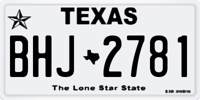 TX license plate BHJ2781