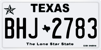 TX license plate BHJ2783