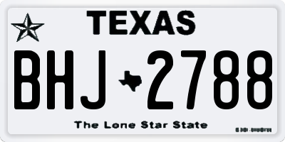 TX license plate BHJ2788
