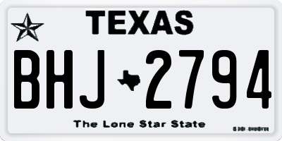 TX license plate BHJ2794