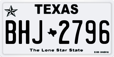 TX license plate BHJ2796