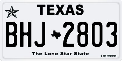 TX license plate BHJ2803