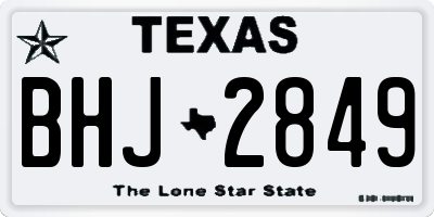 TX license plate BHJ2849