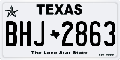 TX license plate BHJ2863
