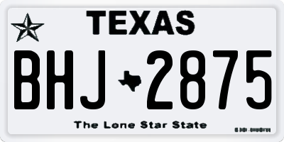 TX license plate BHJ2875