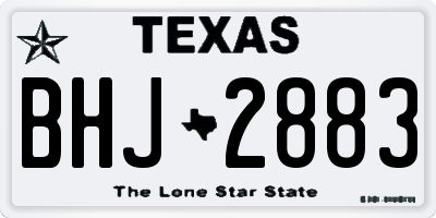 TX license plate BHJ2883