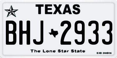 TX license plate BHJ2933