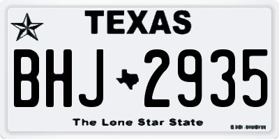 TX license plate BHJ2935