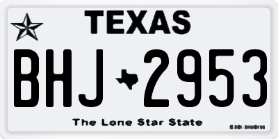 TX license plate BHJ2953