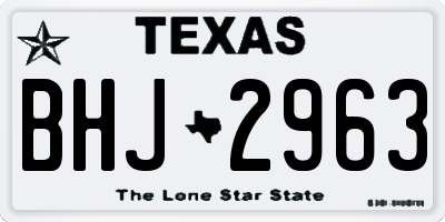 TX license plate BHJ2963