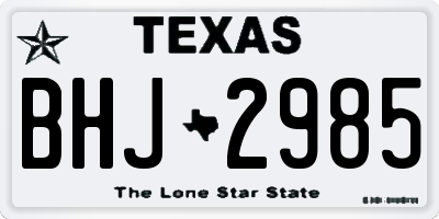 TX license plate BHJ2985