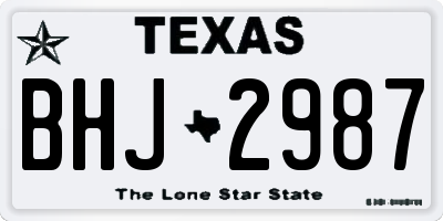 TX license plate BHJ2987
