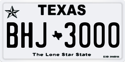 TX license plate BHJ3000