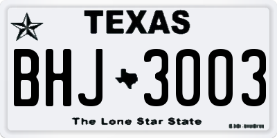 TX license plate BHJ3003