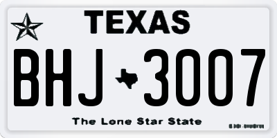 TX license plate BHJ3007