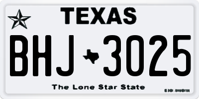 TX license plate BHJ3025