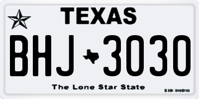 TX license plate BHJ3030