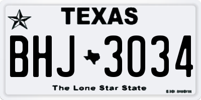 TX license plate BHJ3034