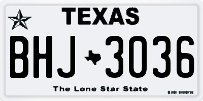 TX license plate BHJ3036