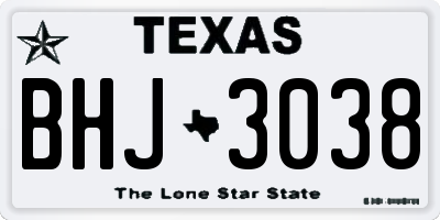 TX license plate BHJ3038