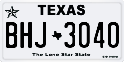 TX license plate BHJ3040