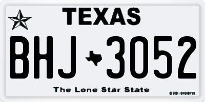 TX license plate BHJ3052