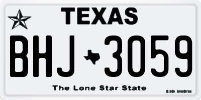 TX license plate BHJ3059