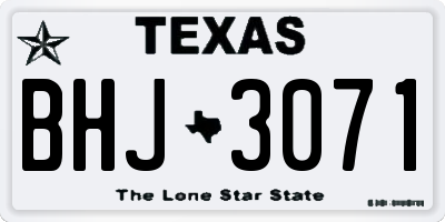 TX license plate BHJ3071