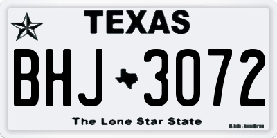 TX license plate BHJ3072