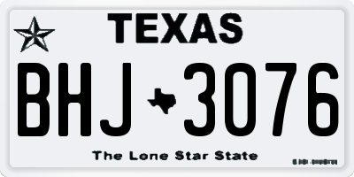 TX license plate BHJ3076