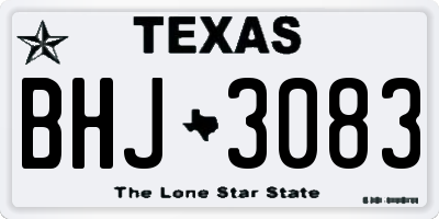 TX license plate BHJ3083