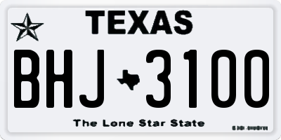 TX license plate BHJ3100