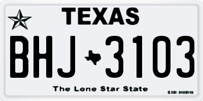 TX license plate BHJ3103